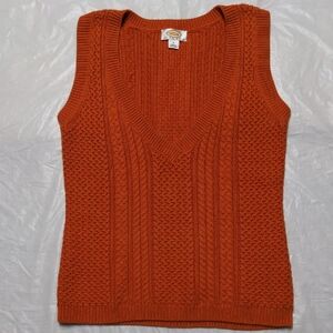 Talbots Vintage 90s Cashmere Blend Cable Knit Sweater Vest Size Medium